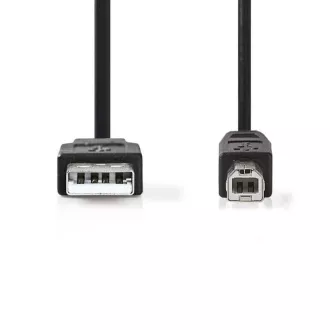 Nedis CCGB60100BK30 - USB 2.0 Kabel | A Stecker - B Stecker | 3 m | Schwarz