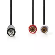 Nedis CAGB22250BK02 - Stereo-Audiokabel | 3,5mm Stecker - 2x RCA Buchse | 0,2 m | Schwarz