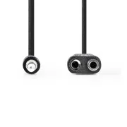 Nedis CAGB22100BK02 - Stereo Audio Kabel | 3,5mm Stecker - 2× 3,5mm Buchse | 0,2 m | Schwarz