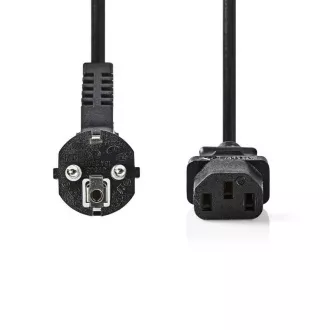 Nedis CEGB10000BK20 - Netzkabel | Schuko-Winkelstecker - IEC-320-C13 | 2 m | Schwarz