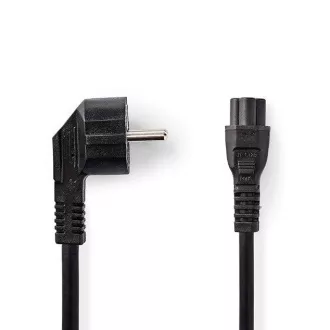 Nedis CEGB10100BK20 - Netzkabel | Schuko-Winkelstecker - IEC-320-C5 | 2 m | Schwarz