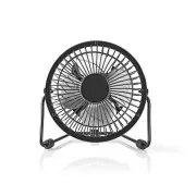 Nedis FNDK1BK10 - Metall-Mini-Ventilator | Durchmesser 10 cm | USB-Stromversorgung | Schwarz