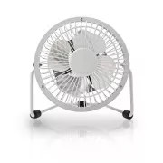 Nedis FNDK1WT10 - Metall-Mini-Ventilator | Durchmesser 10 cm | Stromversorgung über USB | Weiß