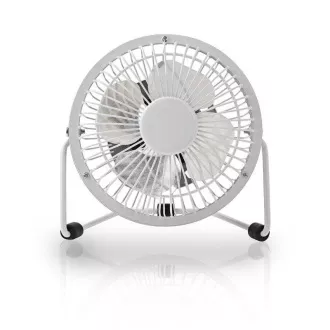Nedis FNDK1WT10 - Metall-Mini-Ventilator | Durchmesser 10 cm | Stromversorgung über USB | Weiß