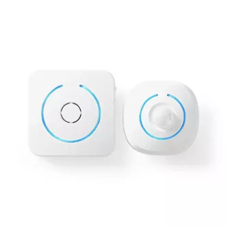Nedis ALRMMW20WT - Bewegungsmelder Alarm für Haussicherheit | 8 Alarmtöne | Lichtsignale