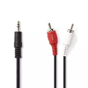 Nedis CAGB22200BK15 - Stereo Audio Kabel | 3,5mm Stecker - 2x RCA Stecker | 1,5 m | Schwarz