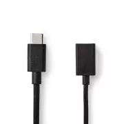 Nedis CCGB61710BK02 - USB 3.0 Kabel | Typ-C Stecker - A-Buchse | 0,15 m | Schwarz