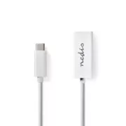 Nedis CCGB64950WT02 - USB-Netzwerkadapter | USB 3.2 Gen 1 | 1000 Mbps | USB-C™ Stecker | RJ45 Buchse | 0,20 m | Weiß