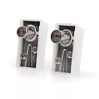 Nedis CSGB40995WT - IEC (Koaxial) Stecker | Stecker Buchse - gewinkelt | 2 Stück | Weiß Nedis CSGB40995WT - IEC (Koaxial) Stecker | Stecker Buchse - gewinkelt | 2 Stück | Weiß