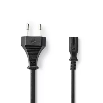 Nedis PCGB11040BK20 - Euro-Netzkabel | Gerader Euro-Stecker - IEC-320-C7 | 2 m | Schwarz
