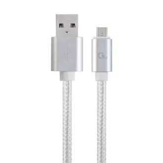 GEMBIRD CABLEXPERT Kabel USB A Stecker/Micro USB Stecker 2.0, 1.8m, geflochten, silber, Blister GEMBIRD CABLEXPERT Kabel USB A Stecker/Micro USB Stecker 2.0, 1.8m, geflochten, silber, Blister