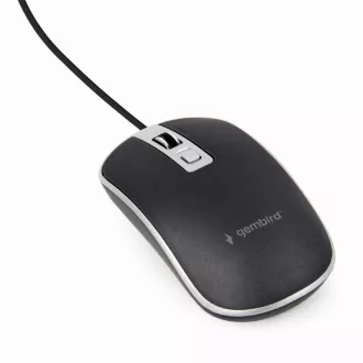 Gembird Maus MUS-4B-06, USB, schwarz-silber