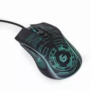 Gembird Maus MUSG-RGB-01, hintergrundbeleuchtet, 7 Tasten, 3600DPI, USB, schwarz
