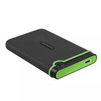 TRANSCEND 2TB StoreJet 25M3C SLIM, 2,5", USB-C (3.1 Gen 1) Externes Anti-Shock Laufwerk, schlankes Profil, grau/grün