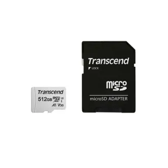 Transcend 512GB microSDXC 300S UHS-I U3 V30 A1 (Klasse 10) Speicherkarte (mit Adapter), 95MB/s R, 40MB/s W Transcend 512GB microSDXC 300S UHS-I U3 V30 A1 (Klasse 10) Speicherkarte (mit Adapter), 95MB/s R, 40MB/s W