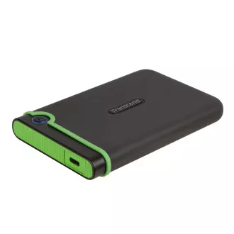 TRANSCEND 4TB StoreJet 25M3C SLIM, 2,5", USB-C (3.1 Gen 1) Externes Anti-Shock Laufwerk, schlankes Profil, grau/grün