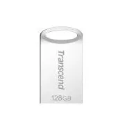 Transcend 128GB JetFlash 710S, USB 3.1 Gen 1 Flash-Laufwerk, kleine Größe, silbernes Metall