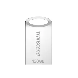 Transcend 128GB JetFlash 710S, USB 3.1 Gen 1 Flash-Laufwerk, kleine Größe, silbernes Metall