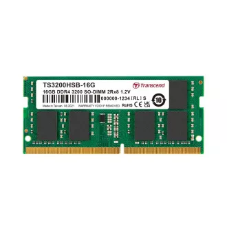 Transcend Speicher 16GB SODIMM DDR4 3200 2Rx8 1Gx8 CL22 1.2V