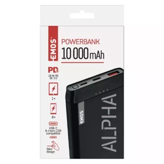 Emos Powerbank Alpha2 20, 20000 mAh, 10 W, schwarz Emos Powerbank Alpha2 20, 20000 mAh, 10 W, schwarz
