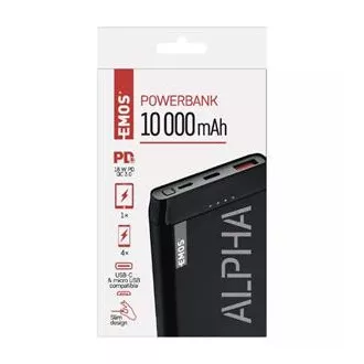 Emos Powerbank Alpha2 20, 20000 mAh, 10 W, schwarz Emos Powerbank Alpha2 20, 20000 mAh, 10 W, schwarz