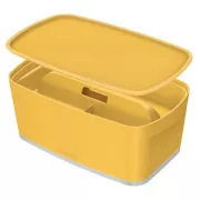 LEITZ Aufbewahrungsbox mit Deckel MyBox Cosy   Organizer mit Griff, Größe S, warmes Gelb