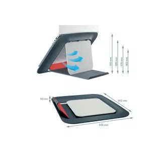 LEITZ Verstellbarer Laptop-Ständer ERGO Cosy, Samtgrau