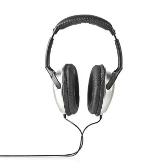 Nedis HPWD1201BK - Kabelgebundene Kopfhörer | Over Ear | 6m Kabellänge | Lautstärkeregler | Schwarz / Silber
