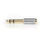 Nedis CAGC23930ME- Stereo Audio Adapter | Stecker 6,35mm | 3,5mm Buchse | Vergoldet | Gerade | Metall | Silber | 1 Stück