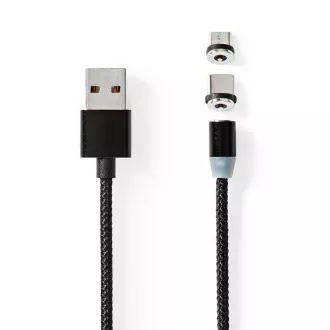 Nedis CCGB60630BK20 - USB 2.0 Kabel | USB Micro-B Stecker / USB-C™ Stecker | 10 W | 2,00 m | Rund | Schwarz Nedis CCGB60630BK20 - USB 2.0 Kabel | USB Micro-B Stecker / USB-C™ Stecker | 10 W | 2,00 m | Rund | Schwarz
