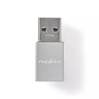Nedis CCGB60925GY - USB-C Adapter | USB 3.2 Gen 1 | USB-A Stecker | USB-C™ Buchse | 5 Gbps | Rund | Vernickelt Nedis CCGB60925GY - USB-C Adapter | USB 3.2 Gen 1 | USB-A Stecker | USB-C™ Buchse | 5 Gbps | Rund | Vernickelt