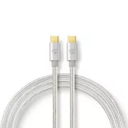 Nedis CCTB60800AL20 - USB 2.0 Kabel | USB-C™ Stecker | USB-C™ Stecker | 480 Mbps | 2.00 m | Silber