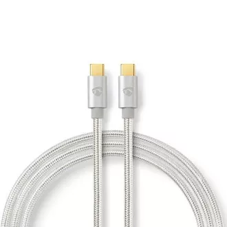 Nedis CCTB60800AL20 - USB 2.0 Kabel | USB-C™ Stecker | USB-C™ Stecker | 480 Mbps | 2.00 m | Silber Nedis CCTB60800AL20 - USB 2.0 Kabel | USB-C™ Stecker | USB-C™ Stecker | 480 Mbps | 2.00 m | Silber