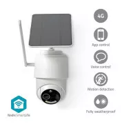 Nedis SIMCBO50WT - SmartLife Außenkamera | 4G | Neigbar | Full HD 1080p | IP65| Nachtsicht | Weiß