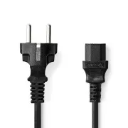 Nedis CEGL10030BK20 - Netzkabel | Typ F Stecker | IEC-320-C13 | Direkt | Direkt | 2m | Schwarz