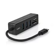 Nedis CCGB64780BK01 - USB Hub| 1x USB-C™ | 1x USB A / 1x USB-C™ | 4 Ports | USB 2.0 | USB Power | SD & Micr