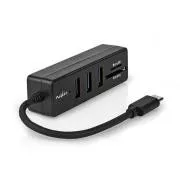 Nedis CCGB64785WT01 - USB-Hub| 1x USB-C™ | 1x USB-C™ / 2x USB 2.0 A Female | 3 Ports | USB-Stromversorgung