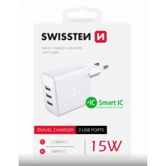 SWISSTEN NETZWERK ADAPTER 3x USB 3A 15W WEISS SWISSTEN NETZWERK ADAPTER 3x USB 3A 15W WEISS