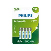 Philips wiederaufladbare Batterien AAA 700mAh, NiMH - 4 St.