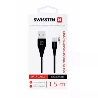 SWISSTEN DATENKABEL USB / MICRO USB 1,5 M SCHWARZ (9mm) SWISSTEN DATENKABEL USB / MICRO USB 1,5 M SCHWARZ (9mm)