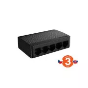 Tenda SG105M - 5-Port-Gigabit-Ethernet-Switch, 10/100/1000Mbps, Kunststoff, Desktop