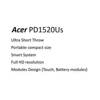 Acer PD1520Us UST LED DLP, FHD 1920x1080, SMART, WiFi, 500 ANSI, 10000:1, HDMI, 2xUSB 2.0, 2x3W Lautsprecher, 0.73Kg Acer PD1520Us UST LED DLP, FHD 1920x1080, SMART, WiFi, 500 ANSI, 10000:1, HDMI, 2xUSB 2.0, 2x3W Lautsprecher, 0.73Kg