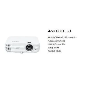 Acer H6815GTV Google TV, DLP, 4K UHD 3840 × 2160/4000 ANSI lm/10.000:1/2 × HDMI / Lautsprecher 1 × 10 W/3,1 kg Acer H6815GTV Google TV, DLP, 4K UHD 3840 × 2160/4000 ANSI lm/10.000:1/2 × HDMI / Lautsprecher 1 × 10 W/3,1 kg