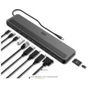 Acer 13in1 Type C Minidock: 3x USB3.0 (5Gbps Datenübertragung), 1x USB-C (5Gbps Datenübertragung), 1x USB-C Power Delivery (bis zu 100W)