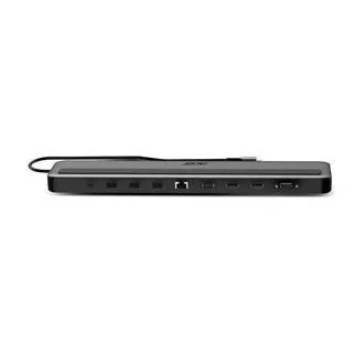 Acer 13in1 Type C Minidock: 3x USB3.0 (5Gbps Datenübertragung), 1x USB-C (5Gbps Datenübertragung), 1x USB-C Power Delivery (bis zu 100W)