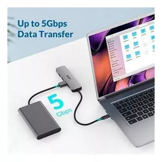 Acer 5IN1 Mini Dock statioType- C Dongle, 1x HDMI (bis zu 3840x2160@60hz), 3x USB 3.0 5Gbps Ports, 1x Type-C bis zu 100W PD Port (Host)