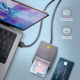 AXAGON CRE-SM3T, USB-A FlatReader Kontaktkartenleser Smartcard (eObčanka), Kabel 1,3m AXAGON CRE-SM3T, USB-A FlatReader Kontaktkartenleser Smartcard (eObčanka), Kabel 1,3m