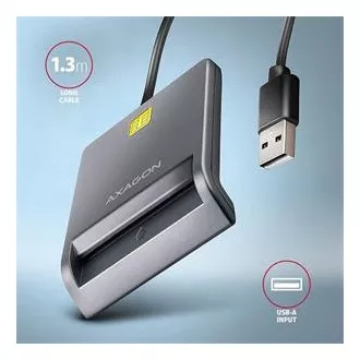 AXAGON CRE-SM3T, USB-A FlatReader Kontaktkartenleser Smartcard (eObčanka), Kabel 1,3m AXAGON CRE-SM3T, USB-A FlatReader Kontaktkartenleser Smartcard (eObčanka), Kabel 1,3m