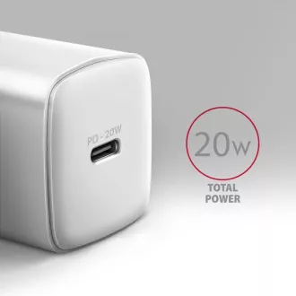 AXAGON ACU-PD20W, 20W Netzladegerät, 1x USB-C Anschluss, PD3.0/PPS/QC4 /AFC/Apple, weiß AXAGON ACU-PD20W, 20W Netzladegerät, 1x USB-C Anschluss, PD3.0/PPS/QC4 /AFC/Apple, weiß