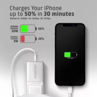 AXAGON ACU-PD20W, 20W Netzladegerät, 1x USB-C Anschluss, PD3.0/PPS/QC4 /AFC/Apple, weiß AXAGON ACU-PD20W, 20W Netzladegerät, 1x USB-C Anschluss, PD3.0/PPS/QC4 /AFC/Apple, weiß